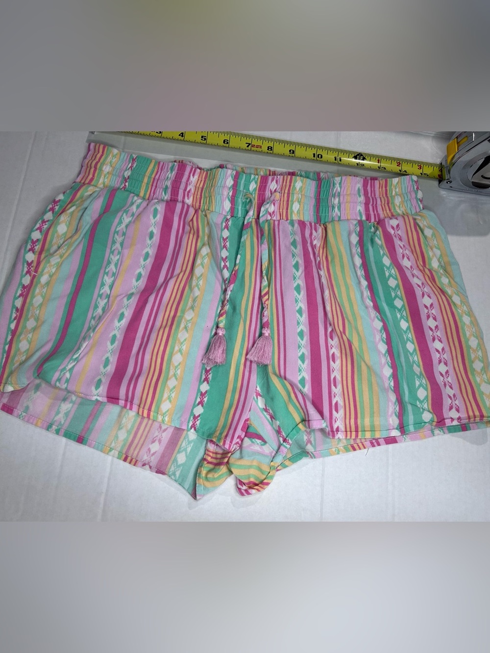 Southern Tide Striped Pastel Drawstring Summer Shorts Size Small